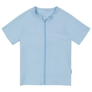 Kids Short Sleeve Zipper Rash Guard Swim Shirt | “Dream Blue"