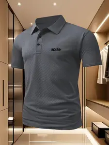Aprilia men's quick drying elastic golf polo shirt | polyester spandex blend | moisture wicking basic style, quick drying multi color option | versatile and casual wear in multiple scenarios