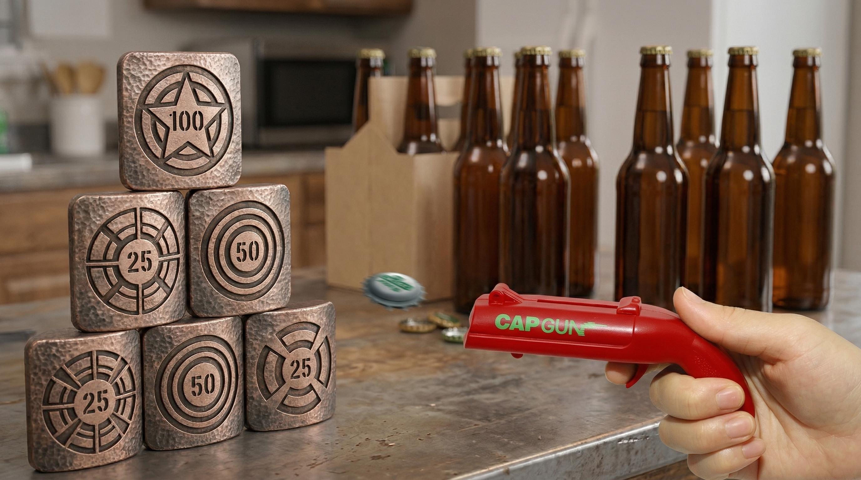 Bottle Opener Creative Can Opener Creative Funny Launcher Shooter Beer Cap Bottle Opener Funny Shoots Party Game Use Bottle Opener Gifts for Men Friends Drinking Partners for BBQ Bar Outdoor Home Party Gathering Kitchen Bar Accessories Gadgets