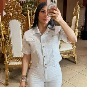 Anabel Rhinestone Short Sleeve Denim Jacket