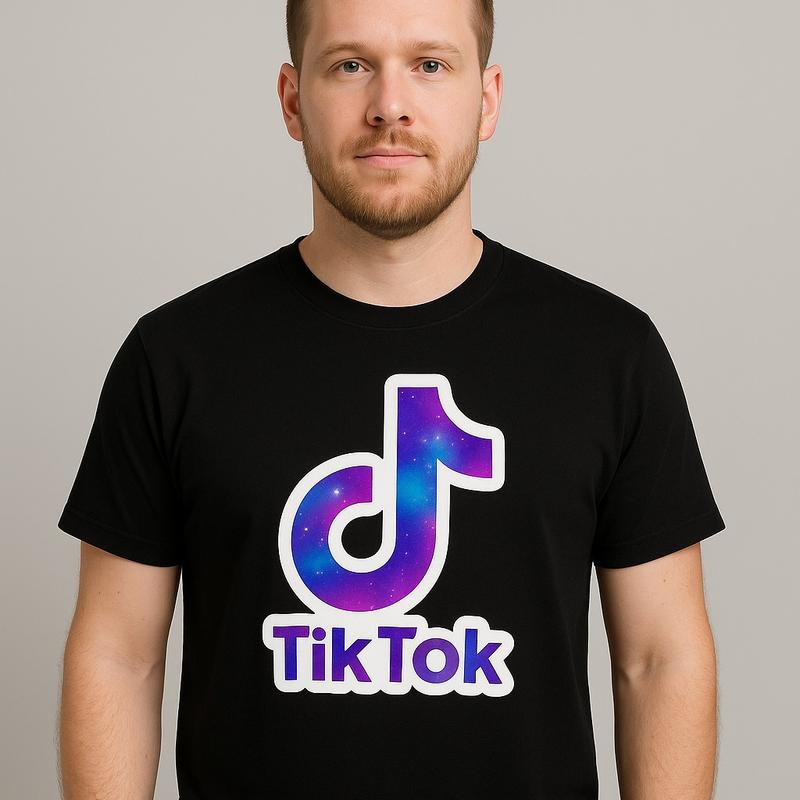 Galaxy TikTok-Style Logo Tee | Unisex Black | 100% Cotton, Soft & Breathable, Pre-shrunk, Vibrant HD Print, True-to-Size S-5XL