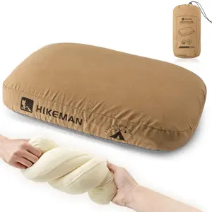 Camping Memory Foam Pillow, Ultra-Light Travel Pillow with Removable Cover, Ergonomic Design for Outdoor Hiking Backpacking Camping Gear (set of 2)