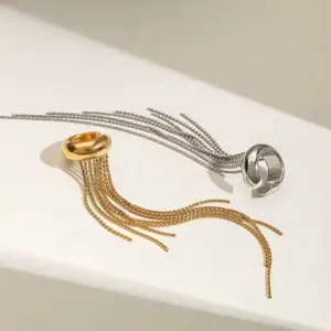 Tassel Earcuff | Stainless Steel 18k 