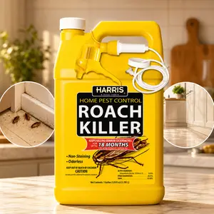 Harris Cockroach Killer Liquid Spray - Odorless, Non-Staining, 12-Month Extended Residual Kill Formula, 1 Gal Indoor Pest Control Home Care Supply