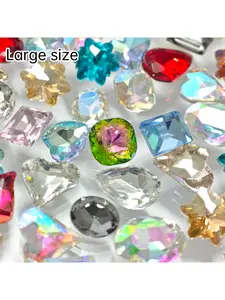 50pcs Large size mixed style K9 diamonds, pointed gemstones, super shiny crystals of various colors, suitable for DIY nail art, jewelry making, fashion accessories, nail accessories, item surface decoration, Best for Christmas, Perfect for Thanksgiving