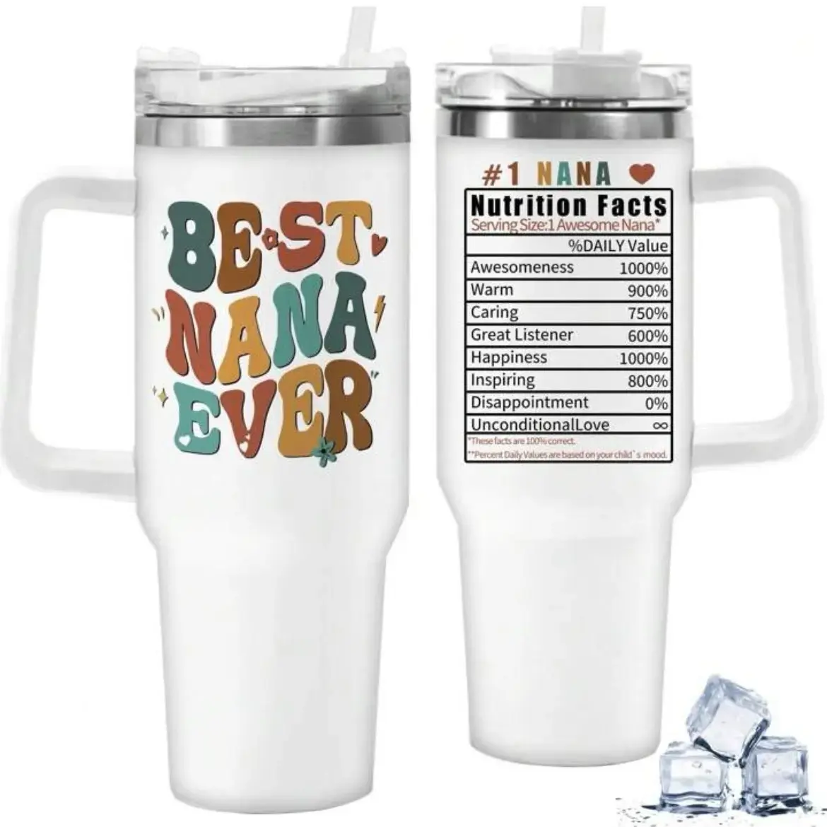 Best Nana Ever Tumbler - 40oz with Handle & Straw