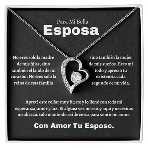 Collar Corazón del Amor para Mi Esposa - Regalo de San Valentín, Cumpleaños, Navidad - Joyería de Moda con Caja To My Wife Necklace Gift Love Heart Necklace For Wife Women Valentine's Day Birthday Christmas Gift For My Wife Fashion Jewelry With Box