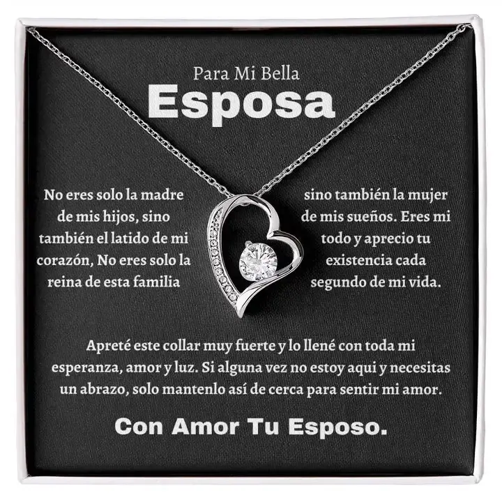 Collar Corazón del Amor para Mi Esposa - Regalo de San Valentín, Cumpleaños, Navidad - Joyería de Moda con Caja To My Wife Necklace Gift Love Heart Necklace For Wife Women Valentine's Day Birthday Christmas Gift For My Wife Fashion Jewelry With Box