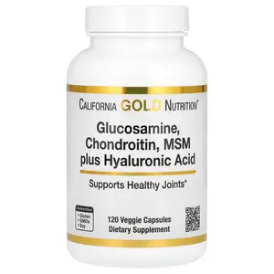 California Gold Nutrition Glucosamine, Chondroitin, MSM Plus Hyaluronic Acid, 120 Veggie Caps