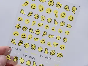 Melted Smile Happy Face Nail sticker