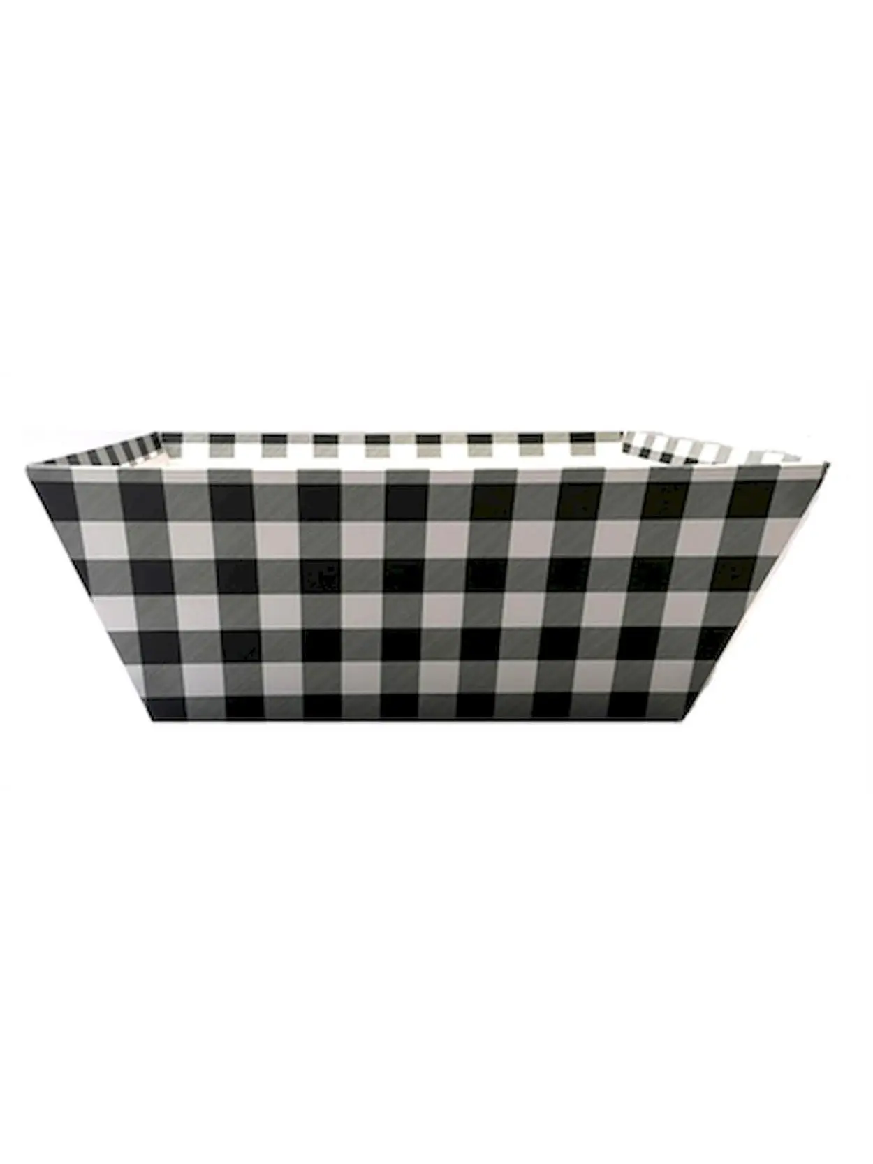 Black & White Checkered Rectangular Storage Basket with Buffalo Check Handles, 12x10x4.5" Home Organizer for Kitchen Countertop Display & Household Organization Needs