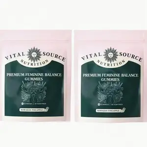 Vital Source Nutrition Feminine Balance Gummies Hawaiian Pineapple Flavor 60 Count Essential Minerals for Women's Health Immune Defense & Dietary Fruit Fitness Powder Vitamin Supplement