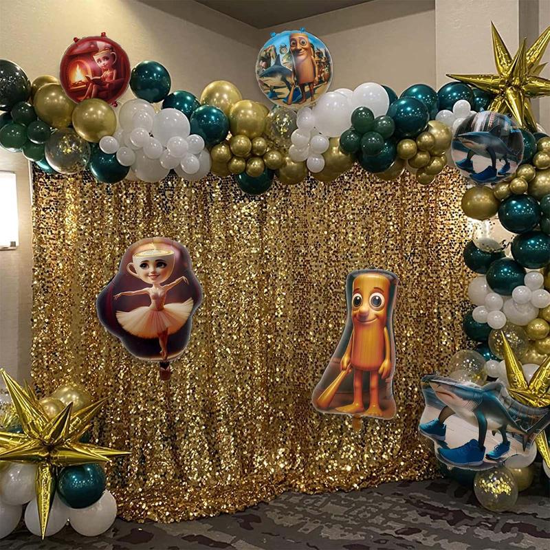 6PCS ltalian Brainrot Meme Foil Balloons, Tralalero Tralala ltalian Brainrot Character Aluminum Foil Balloons for Party Decorations Supplies