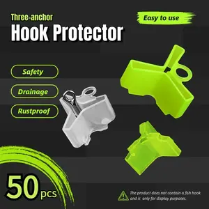 50-Pack Fishing Hook Protectors, Plastic Material Fishhook Storage Covers, Durable Hooks Organizer for Angling Accessories, Fishing Organizer Accessory