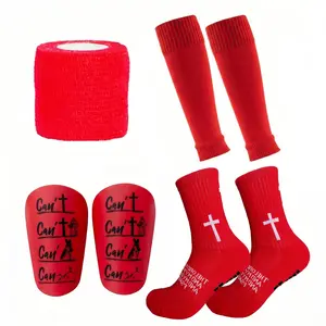 Anti-slip Football Men's Socks and Guard Set, Non-slip Soccer Socks with Shin Guards, Football Protective Set for Men & Women, Soccer Accessories White compression socks football, grip socks , grip socks for soccer, grip sock,Gift Menswear