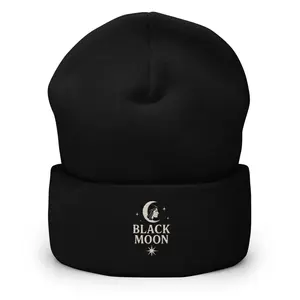 Black moon Cuffed Beanie