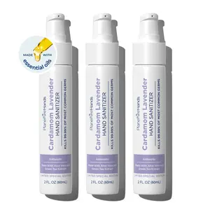 PlaneAire Cardamom Lavender Hand Sanitizer 3-Pk | 2-in-1 Plant-Based Lotion | Soothing, Moisturizing, Hydrating, Nourishing | Soothing Scent | Made with Essential Oils, Safflower Oil, Lingonberry, and Green Tea Extract | TSA-Approved Travel Essential