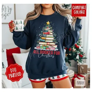All Booked for Christmas Sweatshirt, Trendy Women's Holiday Sweater