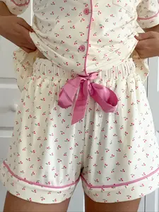 Cherries All Over Pajama Shorts