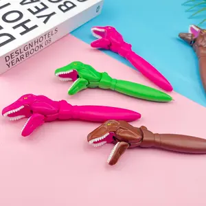 1pc big mouth dinosaur gel pen, interesting office and school stationery, unique gift idea, ballpoint pen dinosaur big mouth pen Tyrannosaurus Rex shape pen, student learning stationery prize, Smooth Writing Pens