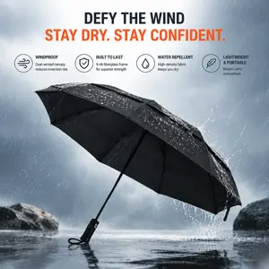 Reinforced windproof and waterproof folding umbrella| Double-layered ventilation and anti-flip design| Portable folding, waterproof and quick-drying, strong frame, a must-have large sun umbrella for travel, suitable for travel and family use.