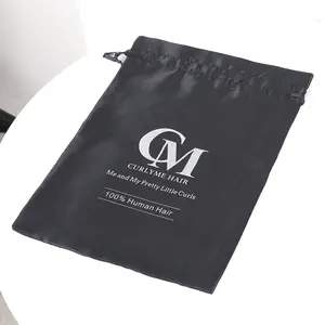 Satin Storage Bags for Packaging Wigs/Bundles/Hair Extensions-Black Color