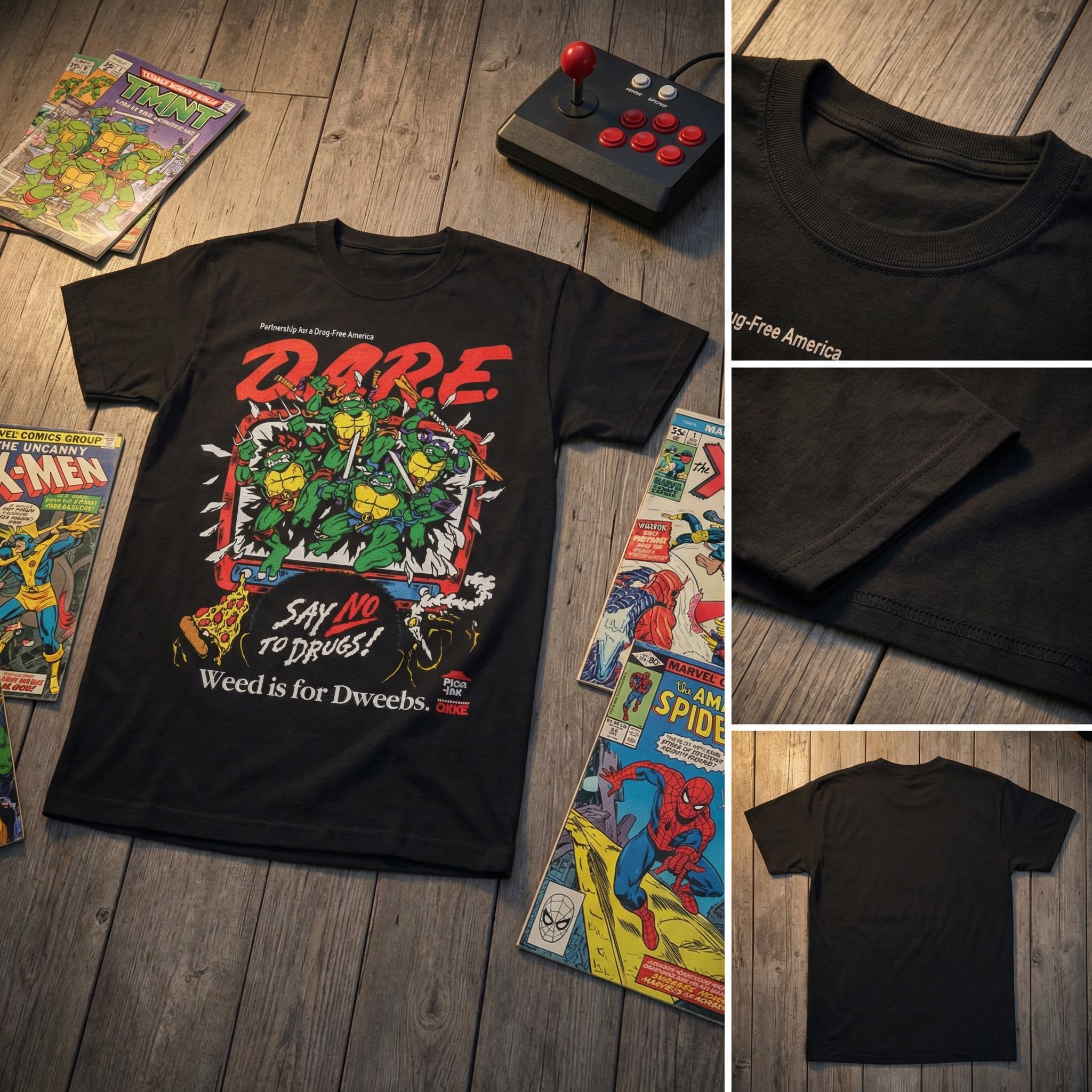 Teenage Mutant Ninja Turtles >     Classic Retro Pattern T-Shirt Winter Clothing DARE Say No To Drugs Teenage Mutant Ninja Turtles Pattern T-Shirt Men's and women's tops suitable for everyday wear and all seasons