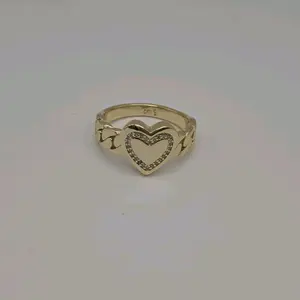 HEART beautiful ring Gold-plated with stone's  fashion design #6 #7 #8 #9
