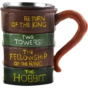 Literary Stacked Mug – 3D Book Spine Fantasy Novel Coffee Mug, Classic Adventure Fiction Inspired Drinkware for Book Lovers, 13.5 Ounces