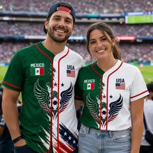 Personalized Half USA Half Mexico Baseball Jersey, Custom Name Number Split United States Mexico Soccer Fan Jersey, Game Day Jersey