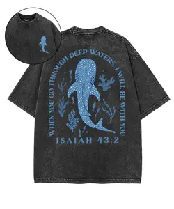[55% Sale] +[Free Ship] I Will Be With You Double Sided Washed Christian T-Shirt - Heavyweight Oversized Streetwear Graphic Tee