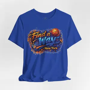 "FIND A WAY" - New York Basketball Premium Statement T-Shirt | Retro Drip Graphic Tee
