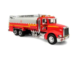 Peterbilt 385 Remote Refueling Tanker: LA Co Fire Dept Diecast 1:64 Scale Model - Iconic Replicas 64-0459