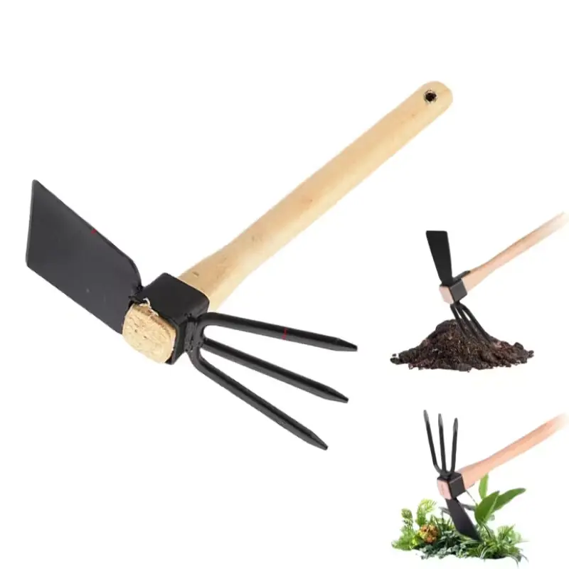 Autumn weeding 14in Hoe and Cultivator Garden Rake small digging hoe outdoor farm tools agricultural tools weeding digging soil planting vegetables and flowers small hoe