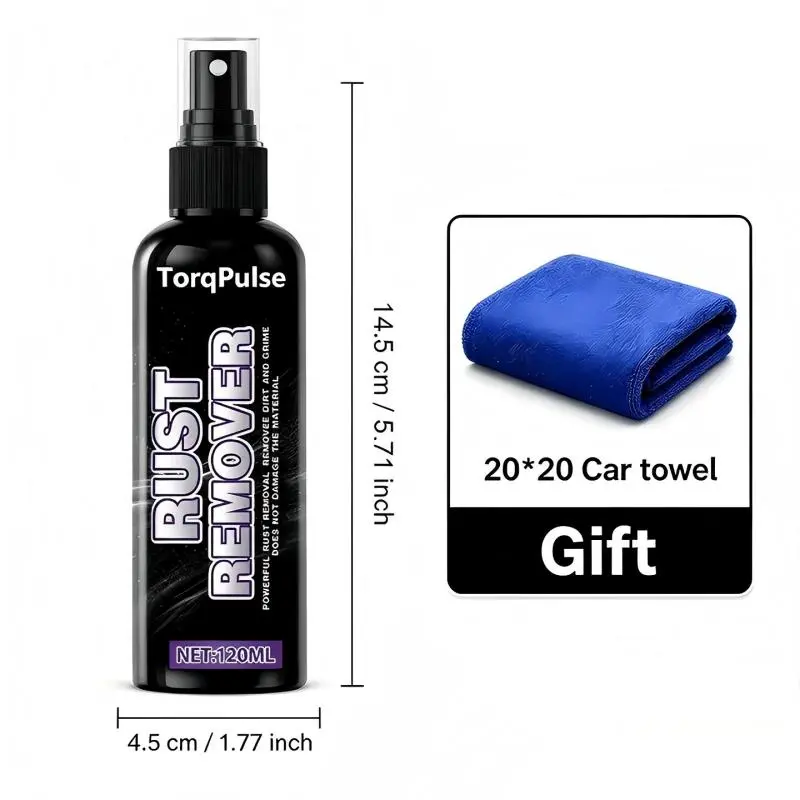 [TorqPulse] Large Capacity Gun Rust Remover Spray Set Pack with Free Microfiber Towel, Heavy-Duty Multipurpose Metal Cleaner, Safe for Firearms & Automotive/Motorcycle Tools, Fast-Acting, Labor Day Sale