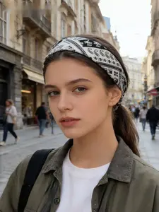 3 Color Paisley Wide Band Headband Set, Vintage Paisley Print, Anti-Slip Hair Tie, Sport/face Washing, High Elasticity