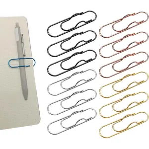 12 count Pen Clips,Paper Clip Pen Holder, Metal Pen Clip for Notebooks, Multi-Functional Organizer for Office, School, and  Use(4 Colors)