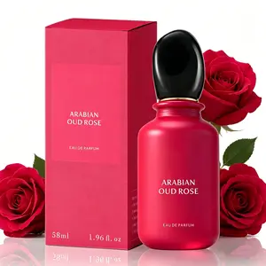 Arabian Oud Rose Eau De Parfum 58ml (1.96 oz) Saffron, Pink Pepper, Damascus Rose, Geranium, Oud, Amber, Leather – Long Lasting Fragrance, Luxury Women Perfume Gift