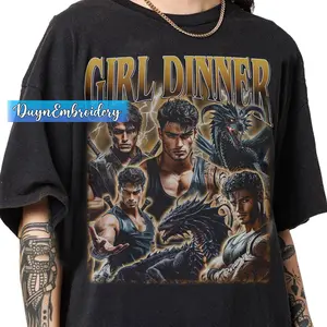 Vintage 90s Graphic Style Xaden Riorson Girl Dinner T-shirt, Xaden Riorson Bootleg Rap Shirt, Gifts For Man And Women Unisex T-shirt