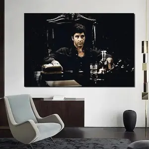 [No frame, Free Ship] Classic Scarface Tony Montana Portrait Movie Large Size Poster and Prints Oil Canvas Home Decor