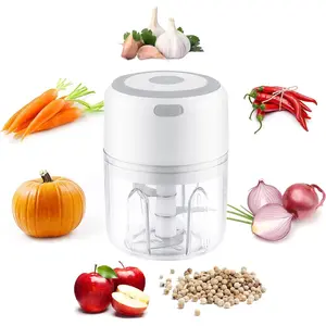 250ML Electric Food Chopper – USB Rechargeable Mini Meat Grinder & Garlic Chopper, Portable Food Processor for Vegetables, Nuts, Fruits & Meat (Easy to Clean)​