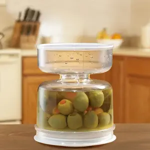 Hourglass Jar Pickle Can Wet And Dry Separator Food Storage Container Kitchen Fermentation Kit With Strainer Flip Airtight Lid