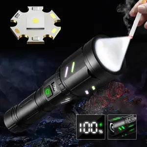2000 Lumens Super Bright Torch, 5000mAh Large Capacity Rechargeable Flashlight, Super Concentrated Zoom Flashlight Suitable for Outdoor Adventure and Camping, High Lumen Flashlights