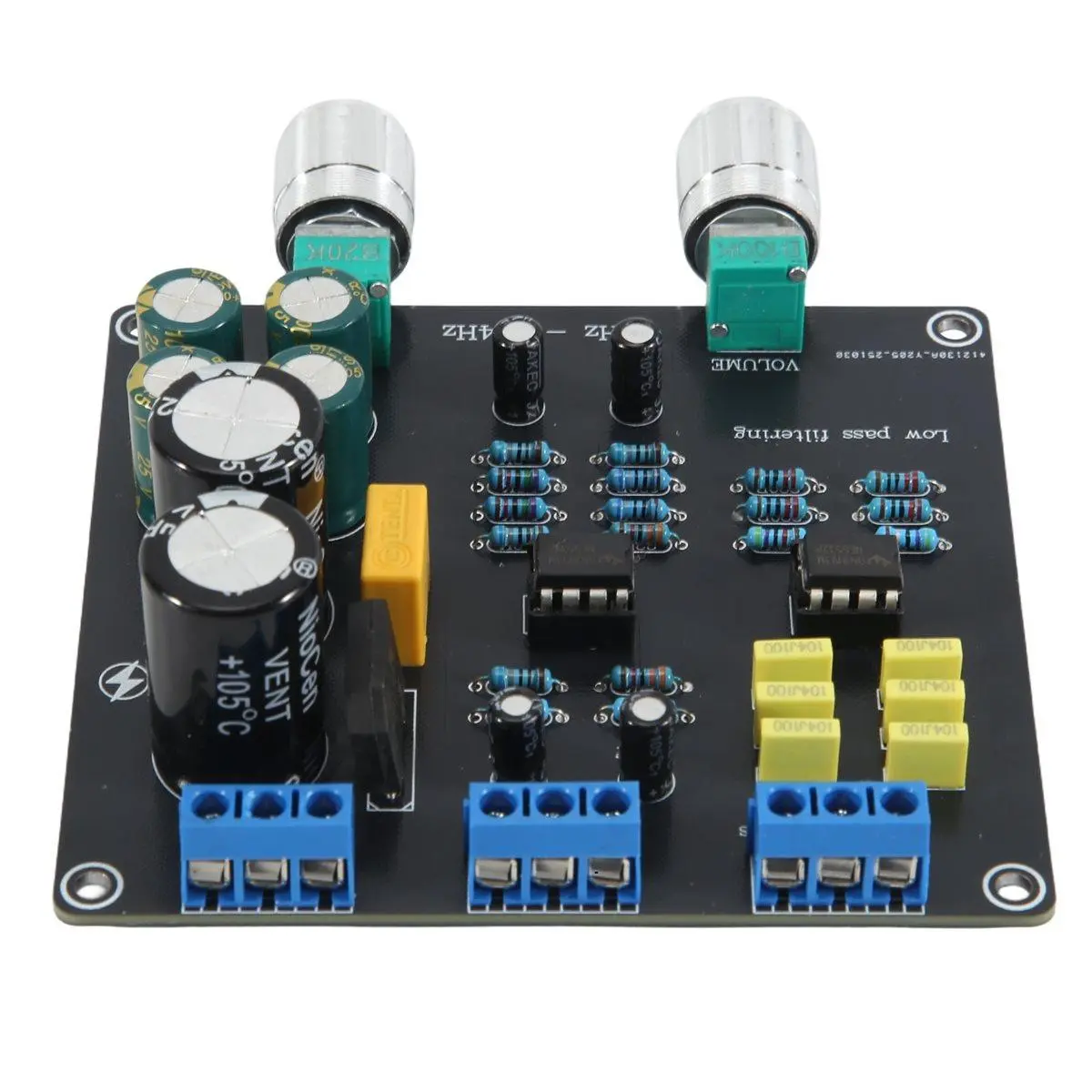 1 x Bass Crossover Board for Subwoofers - Audio Processing Circuit with NE5532 Low-Pass Filter, Continuously Adjustable Crossover Points (59Hz-234Hz), Dual Channel Stereo Input, AC 9V-12V Power, 10W Dual Power Transformer, 89x83x28 mm, 79g Audio PCB