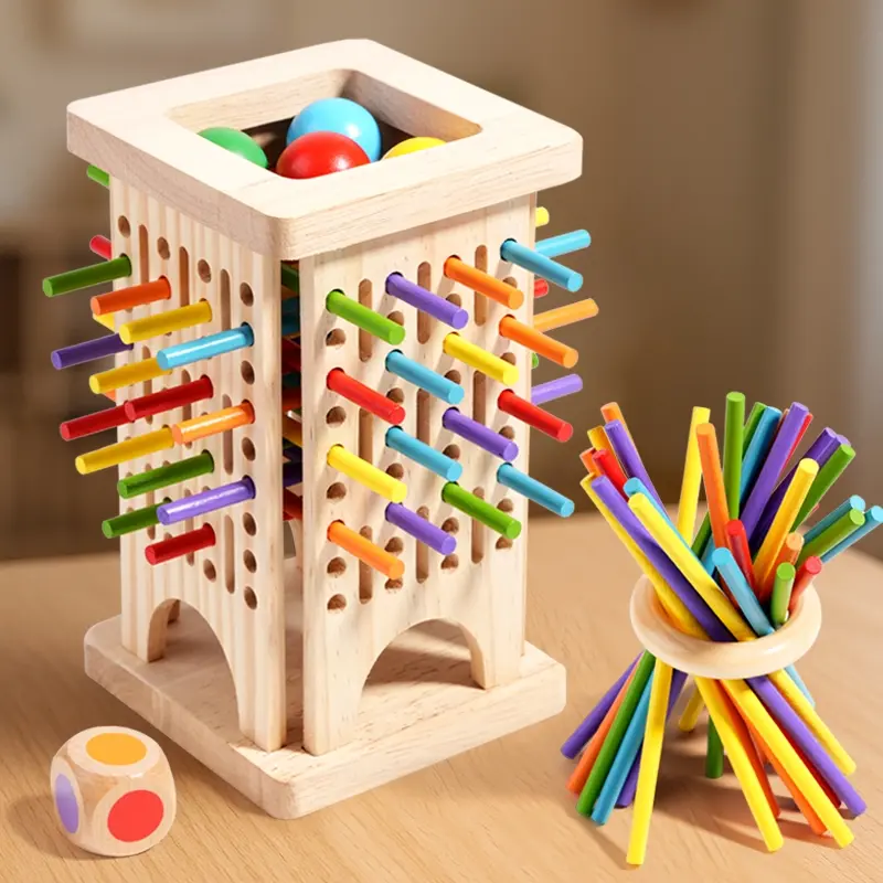 Steam Education Wooden Tabletop Stacking Block Game Set, Multiplayer Family Interactive Balance Challenge Toy, Perfect Gift for Birthdays & Holidays