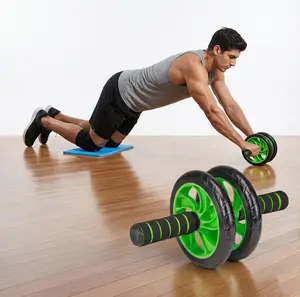 Abdominal Exercise Roller Wheel Two-wheel Fitness for Strength Training with Non-slip Handles Suitable for Men and Women