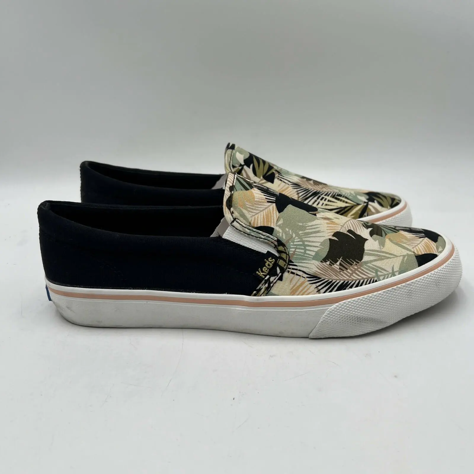 Keds Women's Core Jump Kick Slip Canvas Sneaker, Black/Multicolor Size 11M