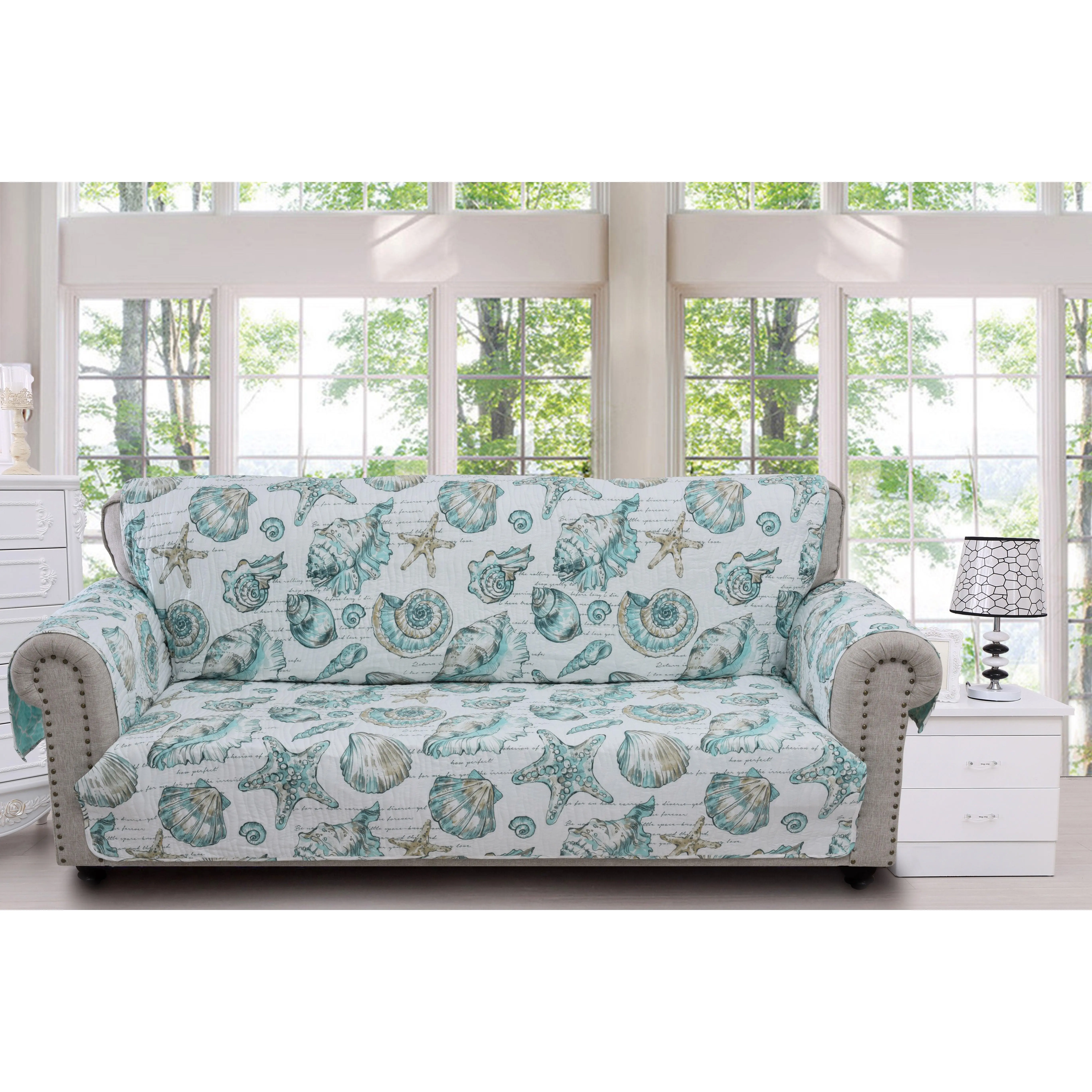 Greenland Home Cruz White Sofa, 127x77 Inches