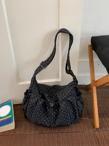Korean-style lazy wave dot bag women's pleated tote bag, new stylish daily commute crossbody bag