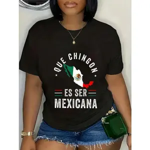 100% Cotton Mexican Pride Flag Mexicano Mexico Chingon Mujer Women Slang T-Shirt